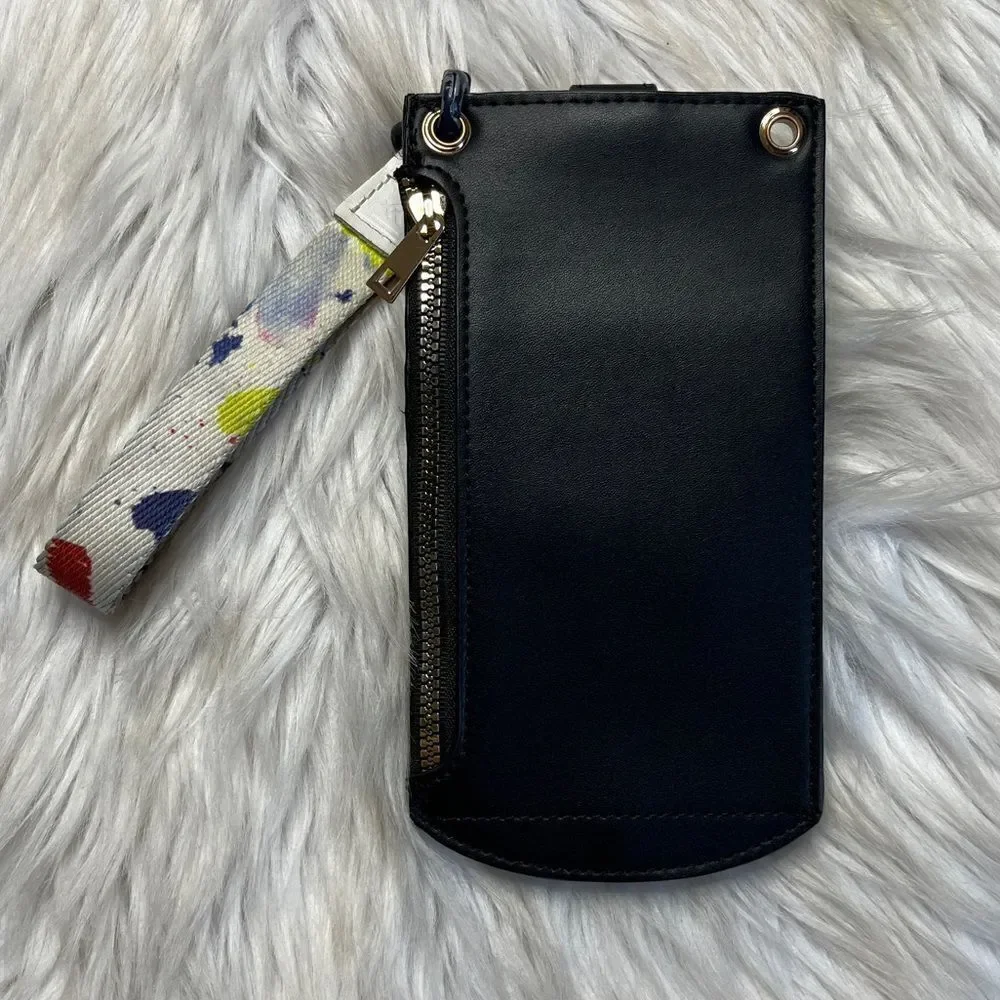 a new day cellphone wallet wristlet black 4x7 inches